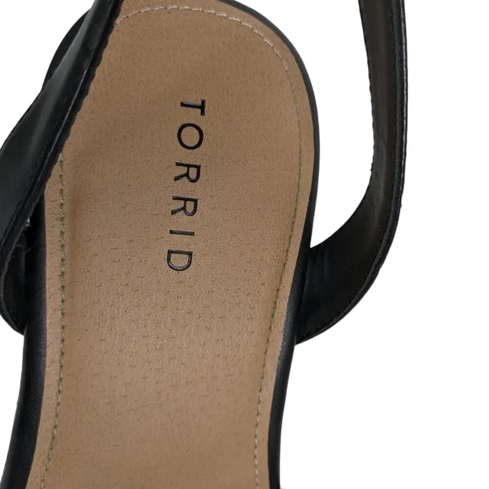 Torrid Womens Espadrille Heels 11 Strappy Jute Wedge Heels Black Straps Sandals